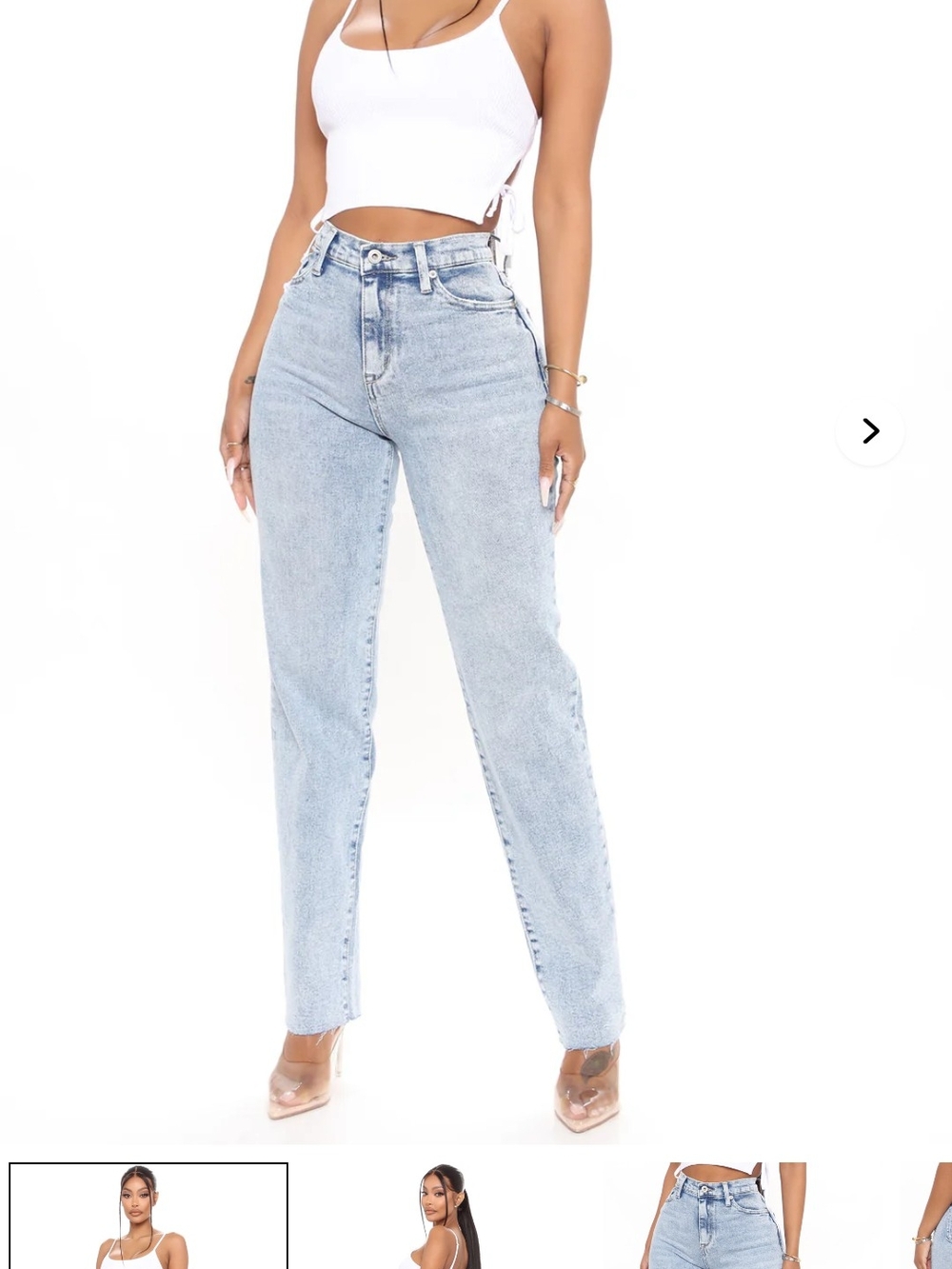 Fashion Nova High-Rise Light Blue Straight Jeans